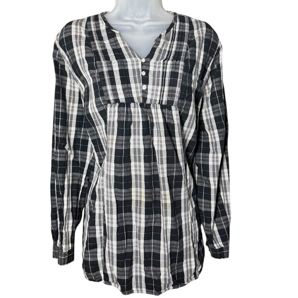 Bit & Bridle Shirt Plaid Baby Doll Monochrome Western Women’s Size XL - Picture 1 of 6